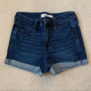 High rise denim short